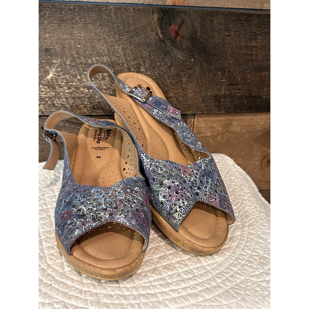 Spring‎ Step Trikala Sling Back Wedge Sandals Size 9/40